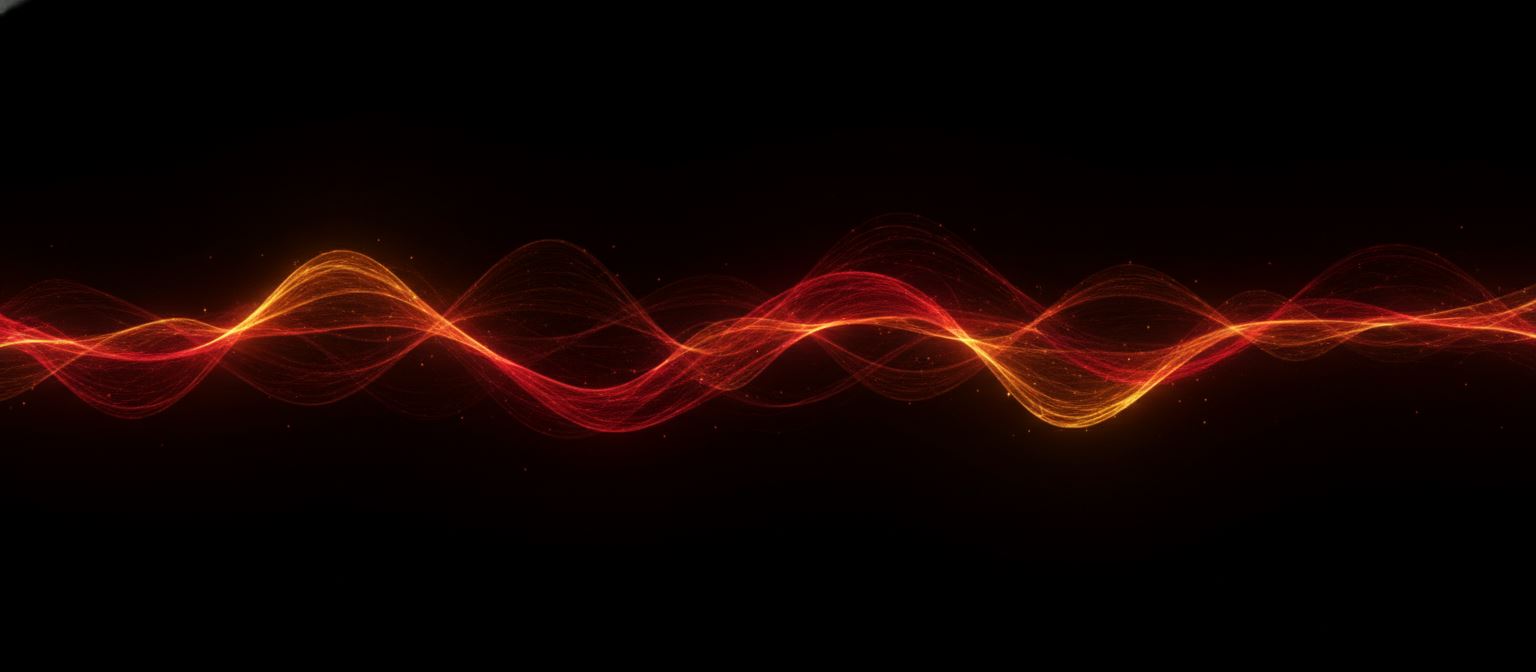 Ondas de luz vermelha em degradê